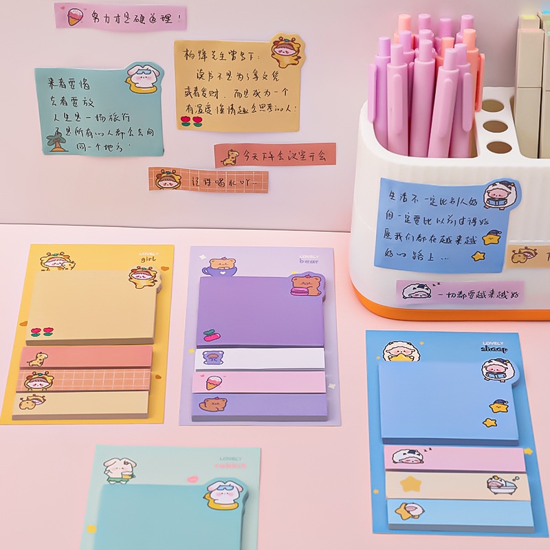 Cartoon Memo Pad Rabbit Sticky Note Stickers Decal Scrapbooking DIY ...