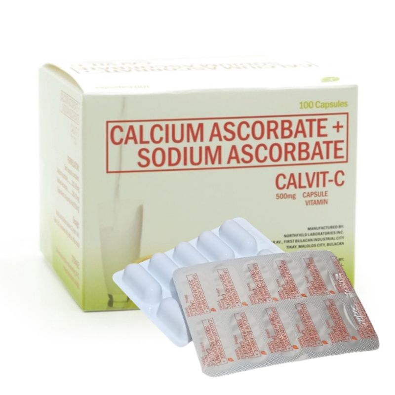 Calvit C Calcium Ascorbate + Sodium Ascorbate Vitamins 500mg (10