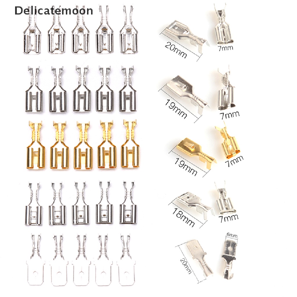 [Delicatemoon] 50PCS 6.3 Crimp Terminal Male Female Spade Connector