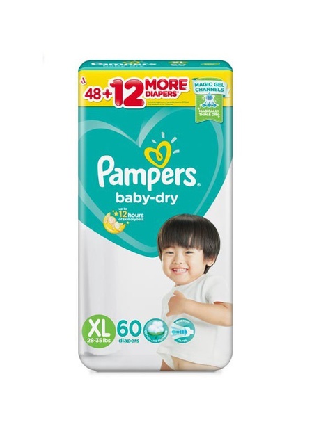 Pampers Baby Dry Taped Diapers XL 60s | Shopee Philippines