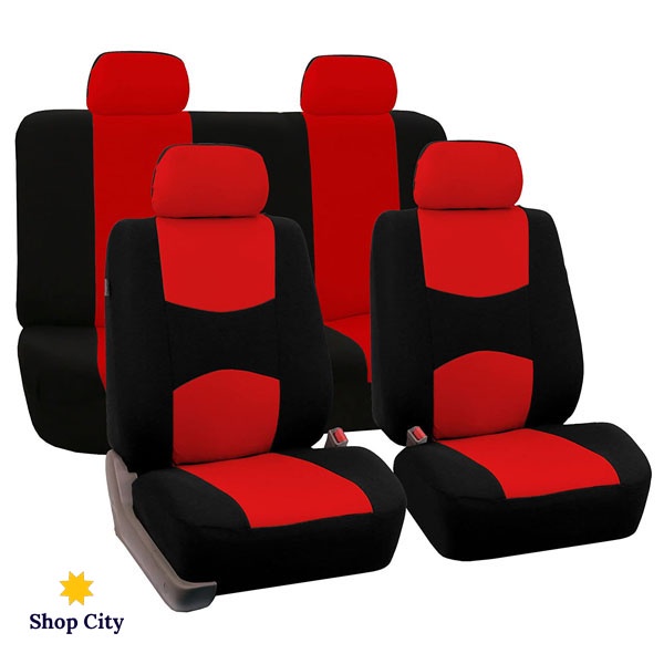 Universal Fit 9 pcs Set Fabric Car Seat Cover for 5 Seat Car Front Seat