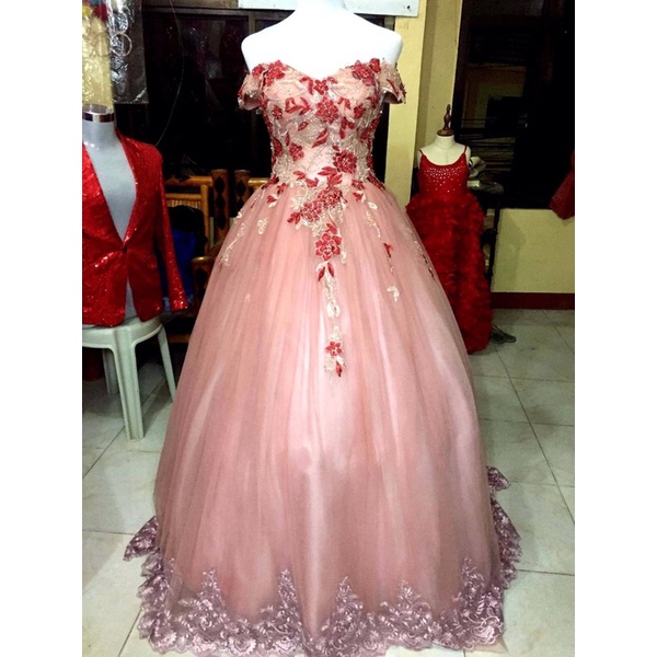 Old rose gown for debut best sale