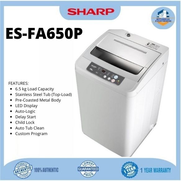 Spot secondESFA650P 6.5 kg Fully Automatic Washing Machine (Sharp