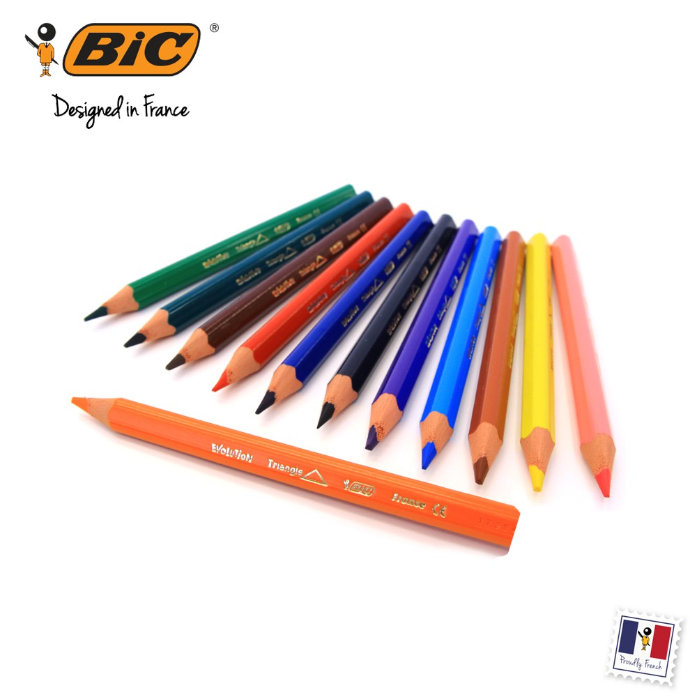 BIC Kids Evolution Triangle Colored Pencils 12 colors