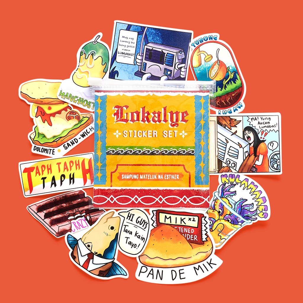 Whim Manila Lokalye Sticker Pack With Zip Bag Waterproof Desk, Planner