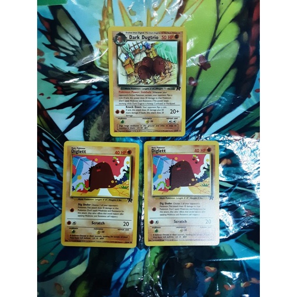 Pokemon TCG Dark dugtrio rare diglett set | Shopee Philippines