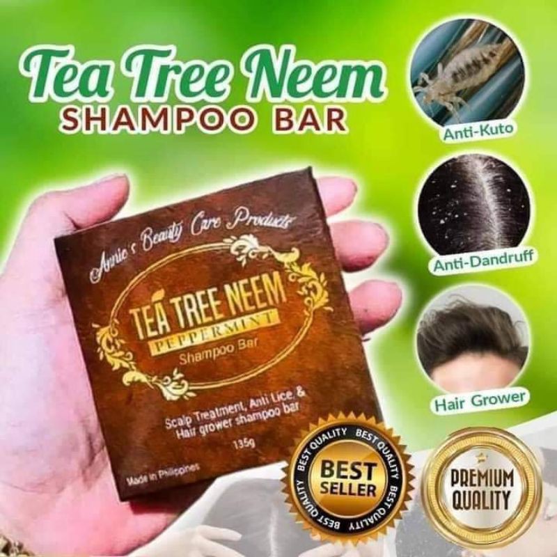 TEA TREE NEEM SHAMPOO BAR HAIR GROWER ANTI LICE ANTI DANDRUFF SHAMPOO BAR | Shopee Philippines
