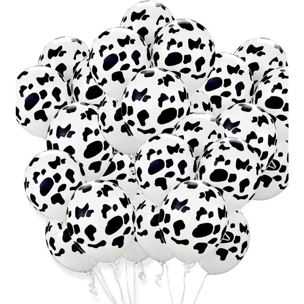 25 Pieces Cow Balloons Fun Cow Print Balloons Kids Party Western Cowboy ...