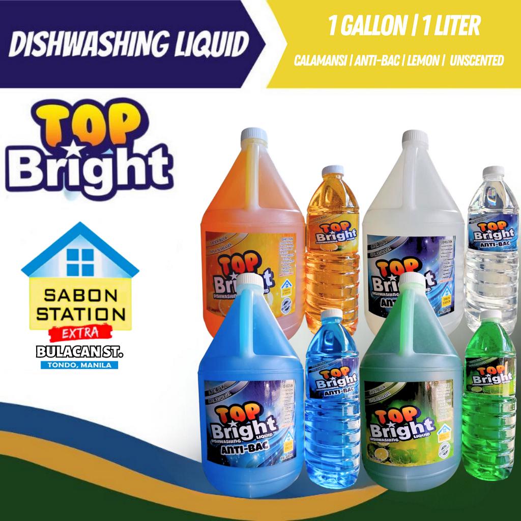 TOP BRIGHT Dishwashing Liquid Calamansi Lemon Bubblegum Blue Antibac
