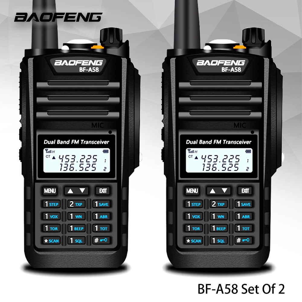 Baofeng BF-A58 UHF VHF 5W Waterproof Walkie Talkie SET OF 2 (Black ...