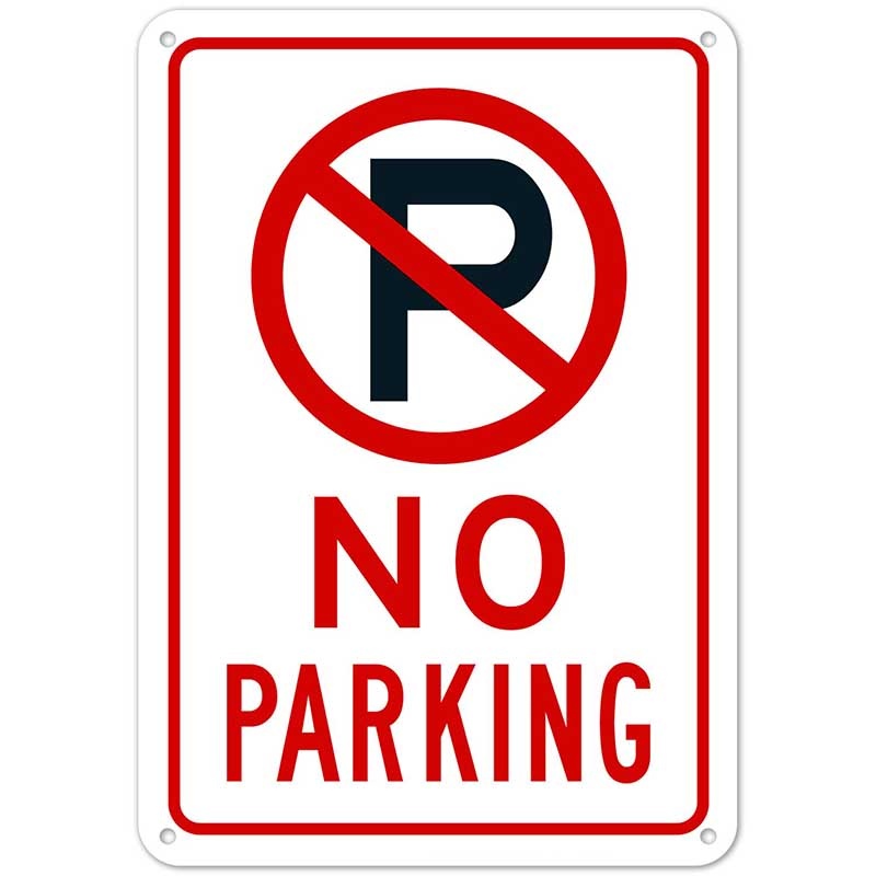 2024 No Parking Sign with Symbol Metal Tin Sign Weather Fade Resistant ...