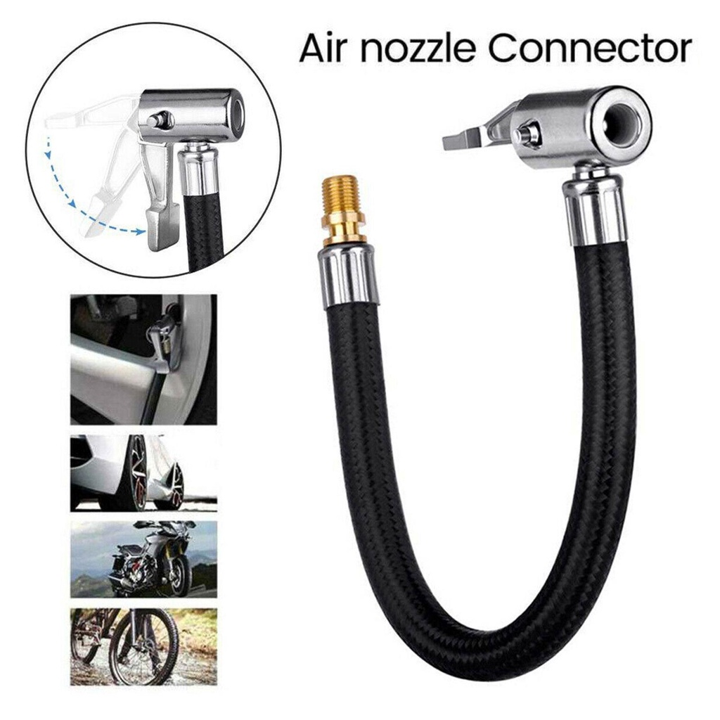 Powstation 20/30cm Car Tyre Inflator Hose Deflated Tyre Hand Air Pump