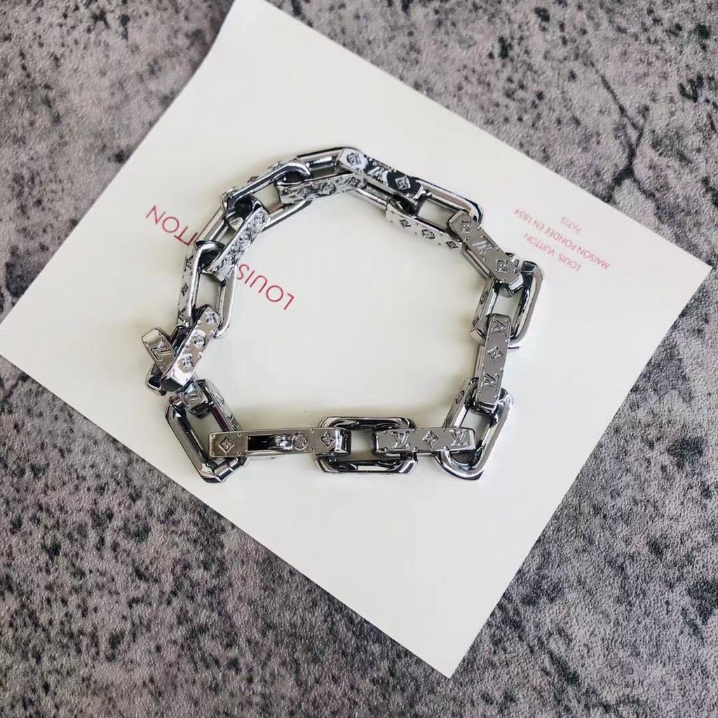 Offers Louis Vuitton Silver and black quenched bamboo bracelet