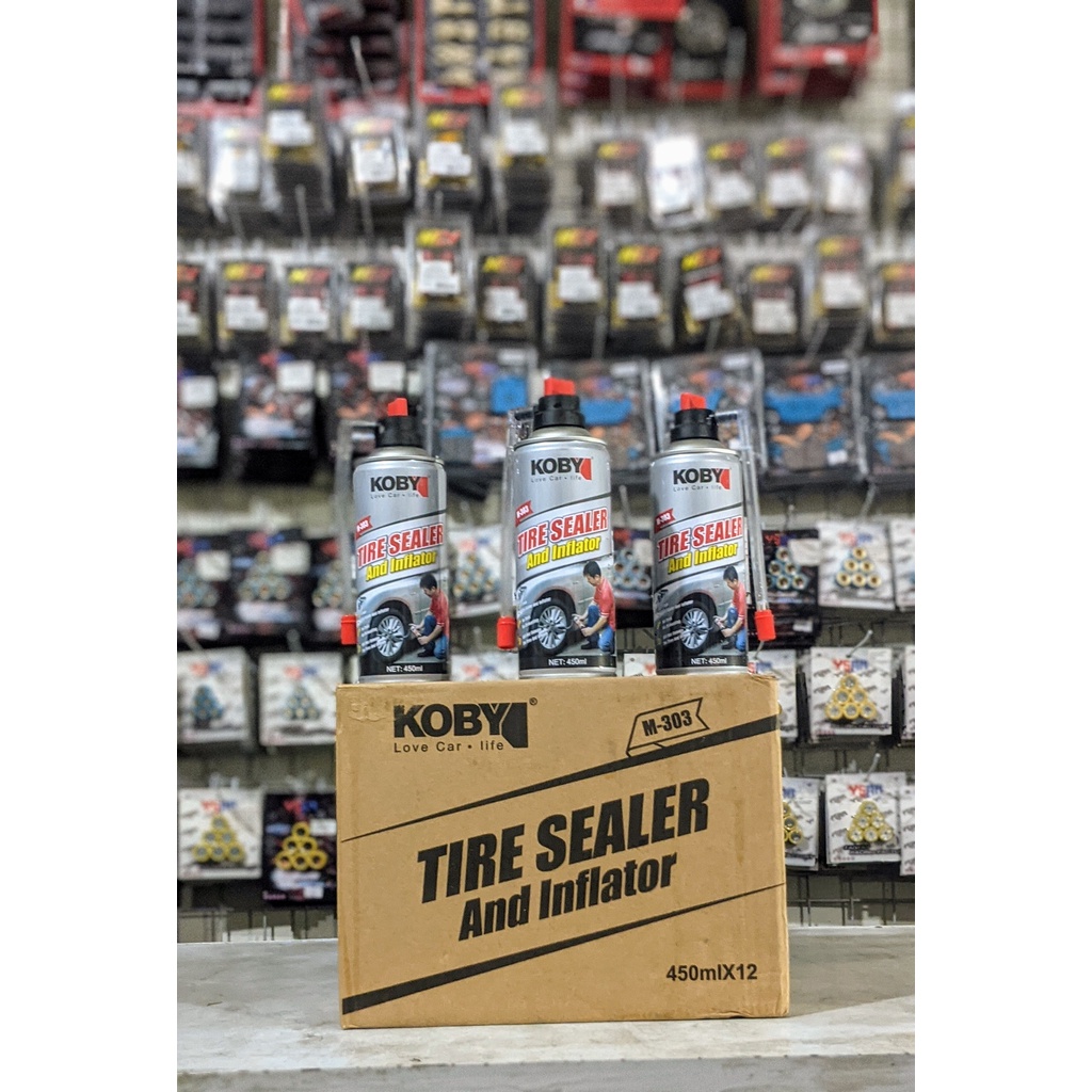 Koby Tire Sealer and Inflator 450ml Emergency Flat Tire Repair | Shopee ...