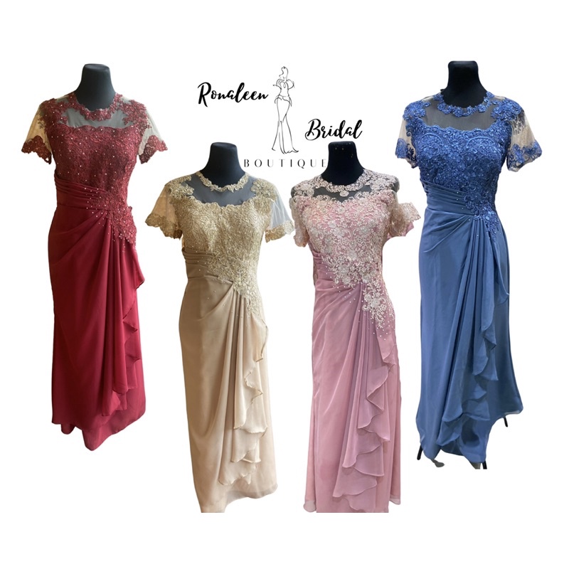S to 5X Mother of the bride Mylene Design Principal Sponsor Ninang Gown Shopee Philippines