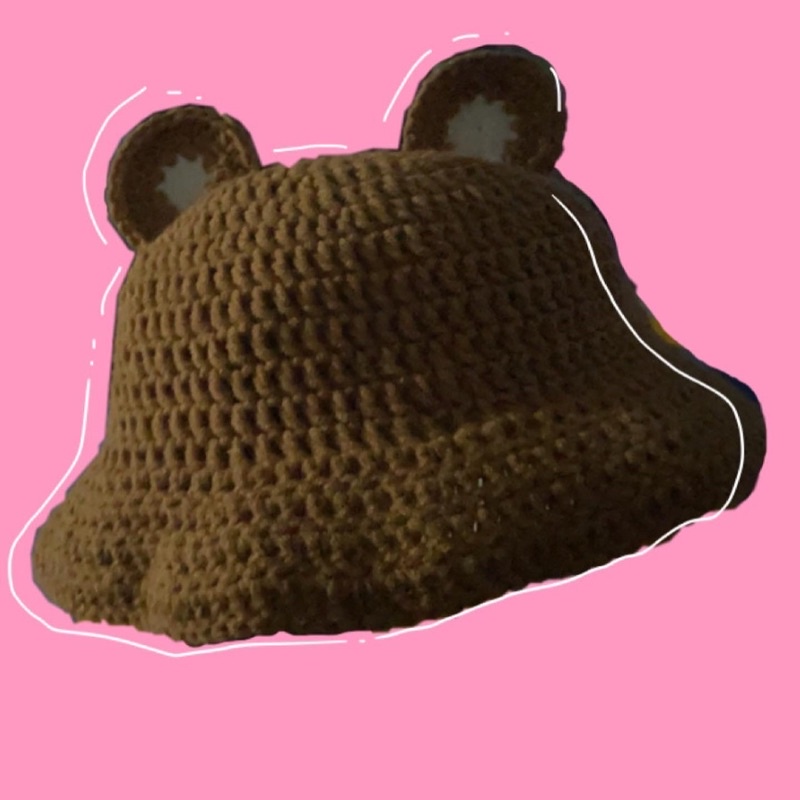 Crochet bear hot sale hat