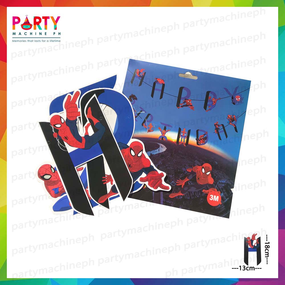 Spiderman Happy Birthday Letter Banner cut Out Spiderman Birthday