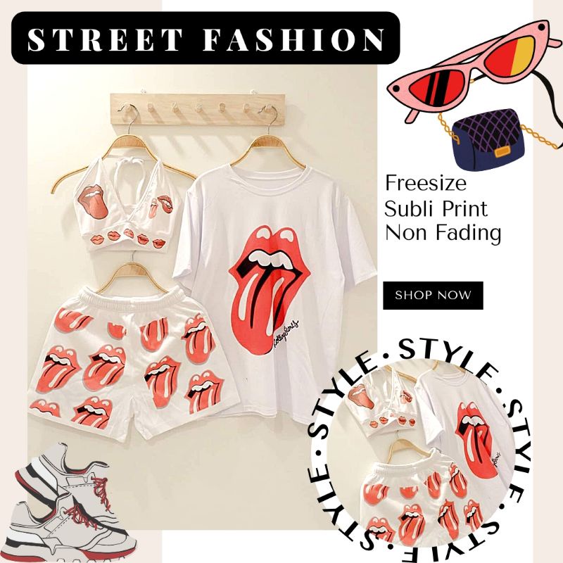 B&R Pop Art Swimwear Aesthetic OOTD Tie Bra T Shirt and Iconic Jogger ...