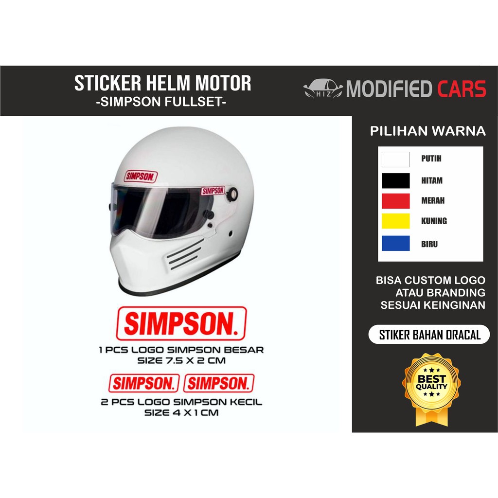 Simpson best sale helmet decals