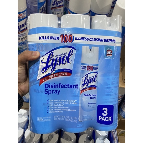 Lysol Crisp Linen Disinfectant Spray Triple Pack Shopee Philippines 6959