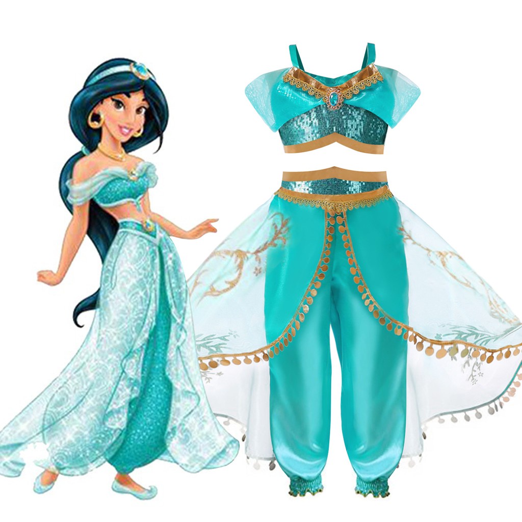 Girl Aladdin Cosplay dresses up Kid Princess Jasmine Disney s Party Halloween Costume Set XH30 Shopee Philippines