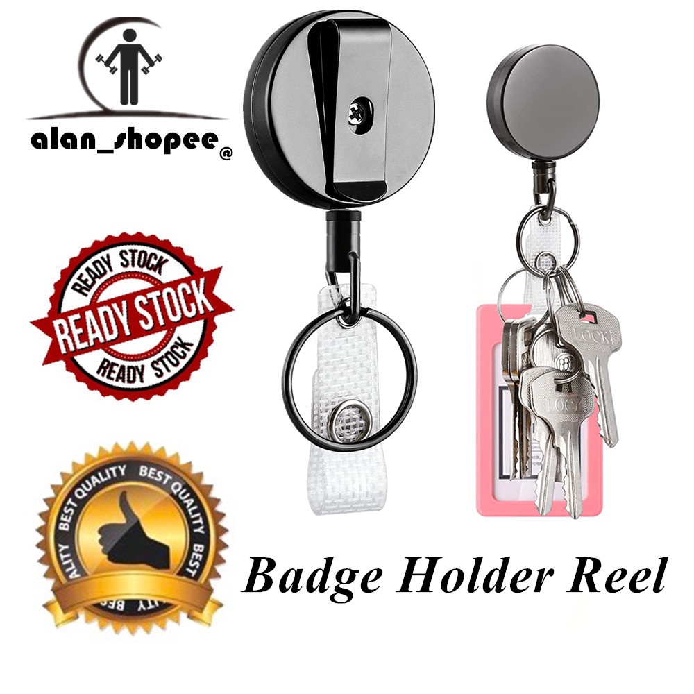 1 Pack Heavy Duty Retractable Badge Holder Reel, Will Well Metal ID