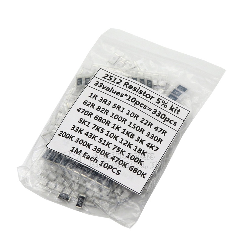 330PCS/lot 1 ohm-1M ohm Electronic Resistors 5% 2512 SMD Resistor ...