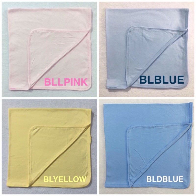 PURE COTTON Plain Hooded Receiving Blanket BLUE, PINK, YELLOW Shopee