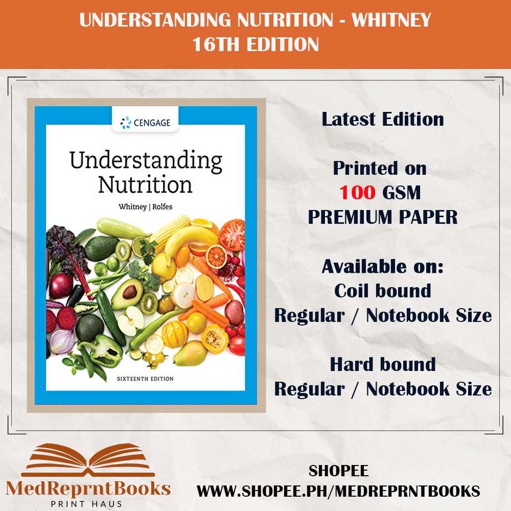 UNDERSTANDING NUTRITION (WHITNEY) - 16TH EDITION | Shopee Philippines