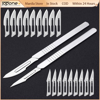 10pcs Carbon Steel Knife Handle Blade Kit Carving Knife Repair Tools Set  DIY Cutting PCB Repair Animal Scalpel Knife Hand Tool