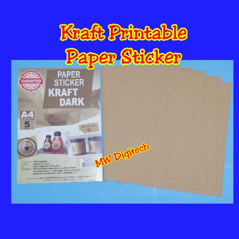 Kraft Printable Paper Sticker (5/10pcs) | Shopee Philippines