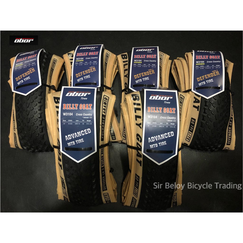MTB Tires OBOR Tires Billy Goat Skin Wall Foldable Tire Tan Wall Cross Country Tires Bicycle