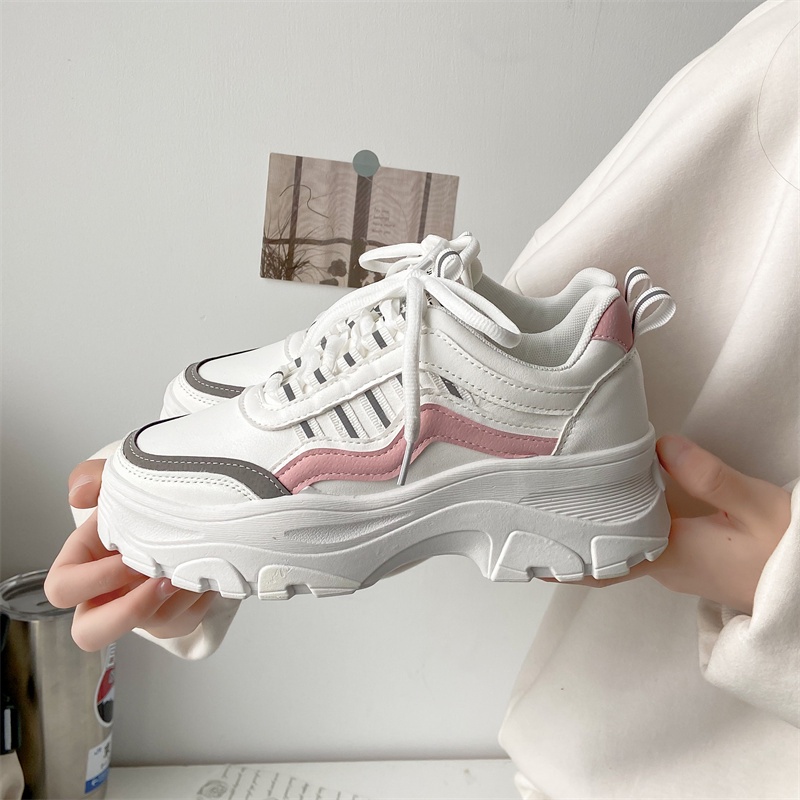 Original Rulfine Korean Luminous White Sneakers Rubber Shoes for Women ...