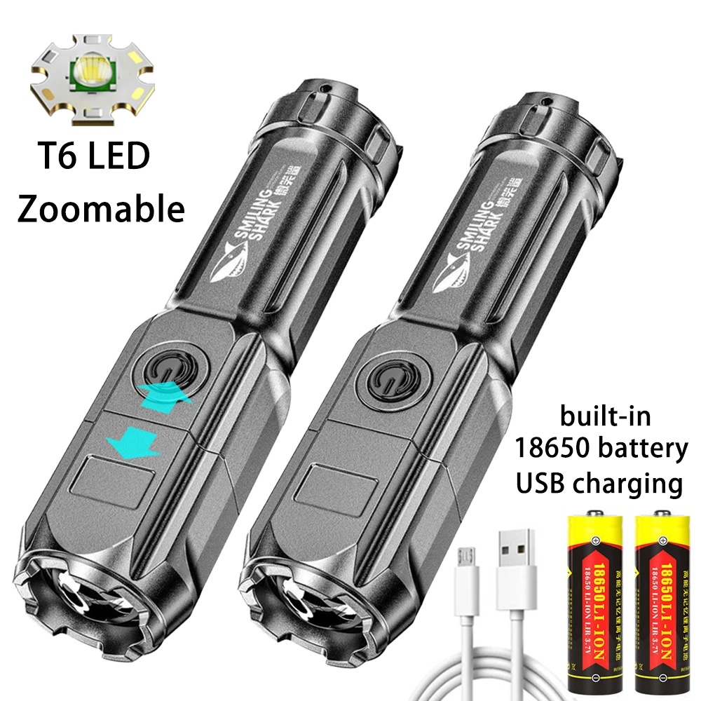 In Stock T6 USB Rechargeable Super Bright Zoom Waterproof Led ...