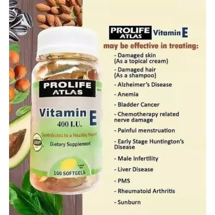 Prolife Atlas Vitamin E 100 Softgels Original Shopee Philippines
