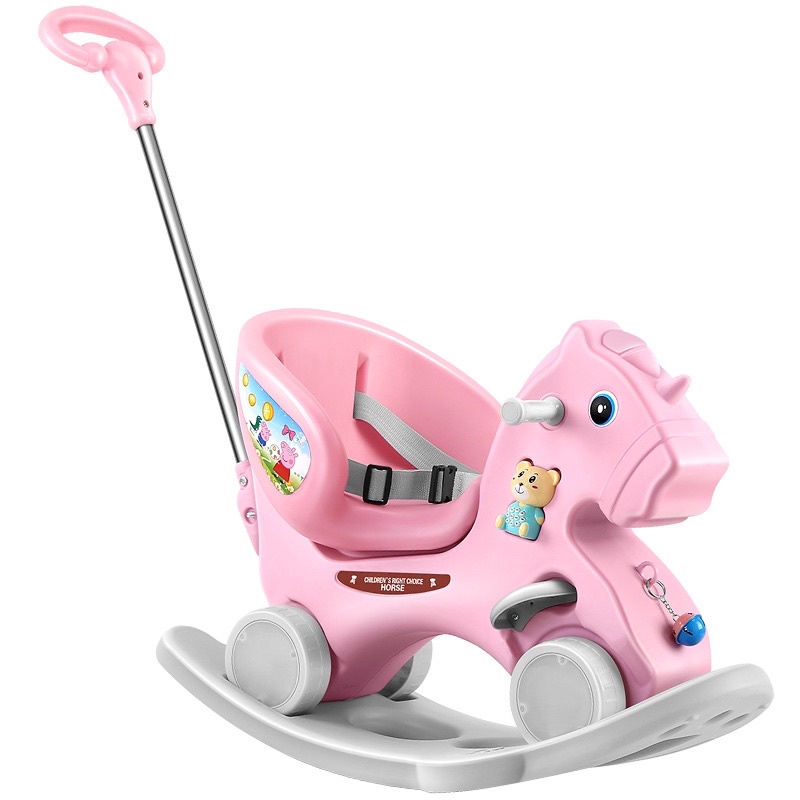 3in1 Rocking Horse Rider Push Car Rocker Pony Trojan Toys Children's ...