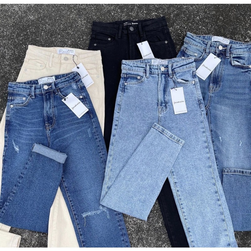 STRADIVARIUS ULTRA HIGHWAIST SLIM FIT MOM JEANS | Shopee Philippines