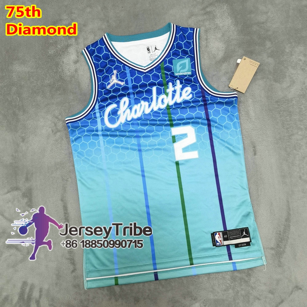 NBA Basketball Men's Jersey Charlotte Hornets #2 LaMelo Ball Jerseys ...