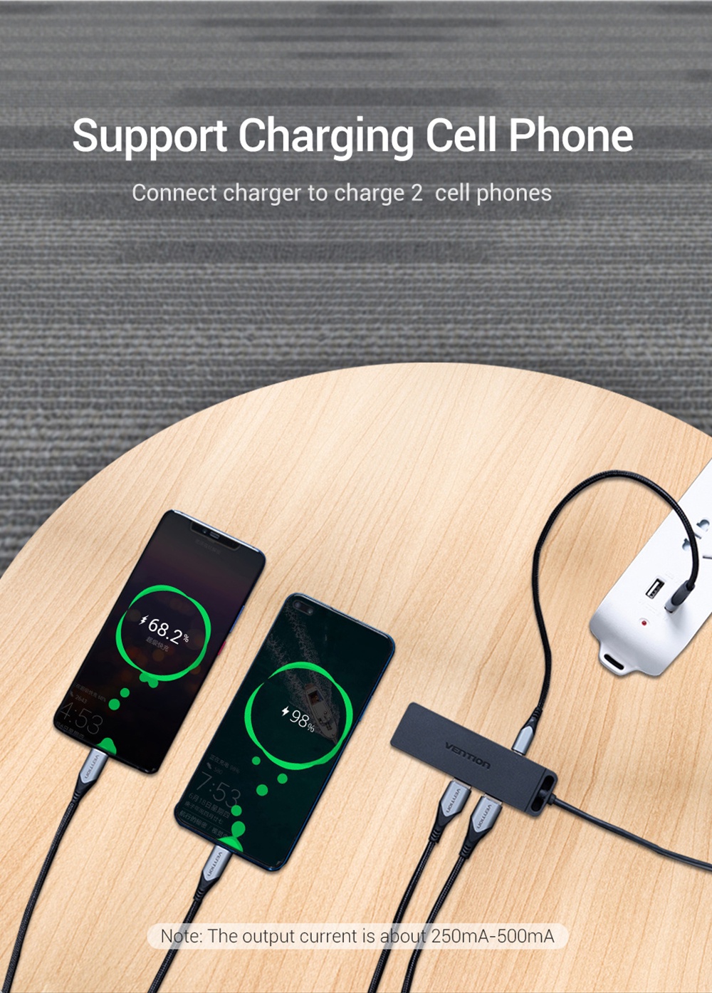 thumbnail image 2 of USB C To 4-Port USB 3.0 Hub Splitter Adapter For MacBook, IMac, PC - OTG Compatible 2 of 6