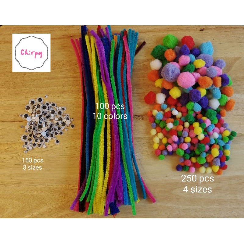 Pipe Cleaner Craft Supplies - 100 Piece Pipe Craft Kids Diy Art Supplies In  10 Colors, Pipe Cleaner Chenille Rod, Multi Color Pipe Cleaner Bul