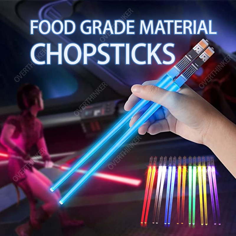 [Food Grade Material] LED Lightsaber Chopsticks Reusable Light Up