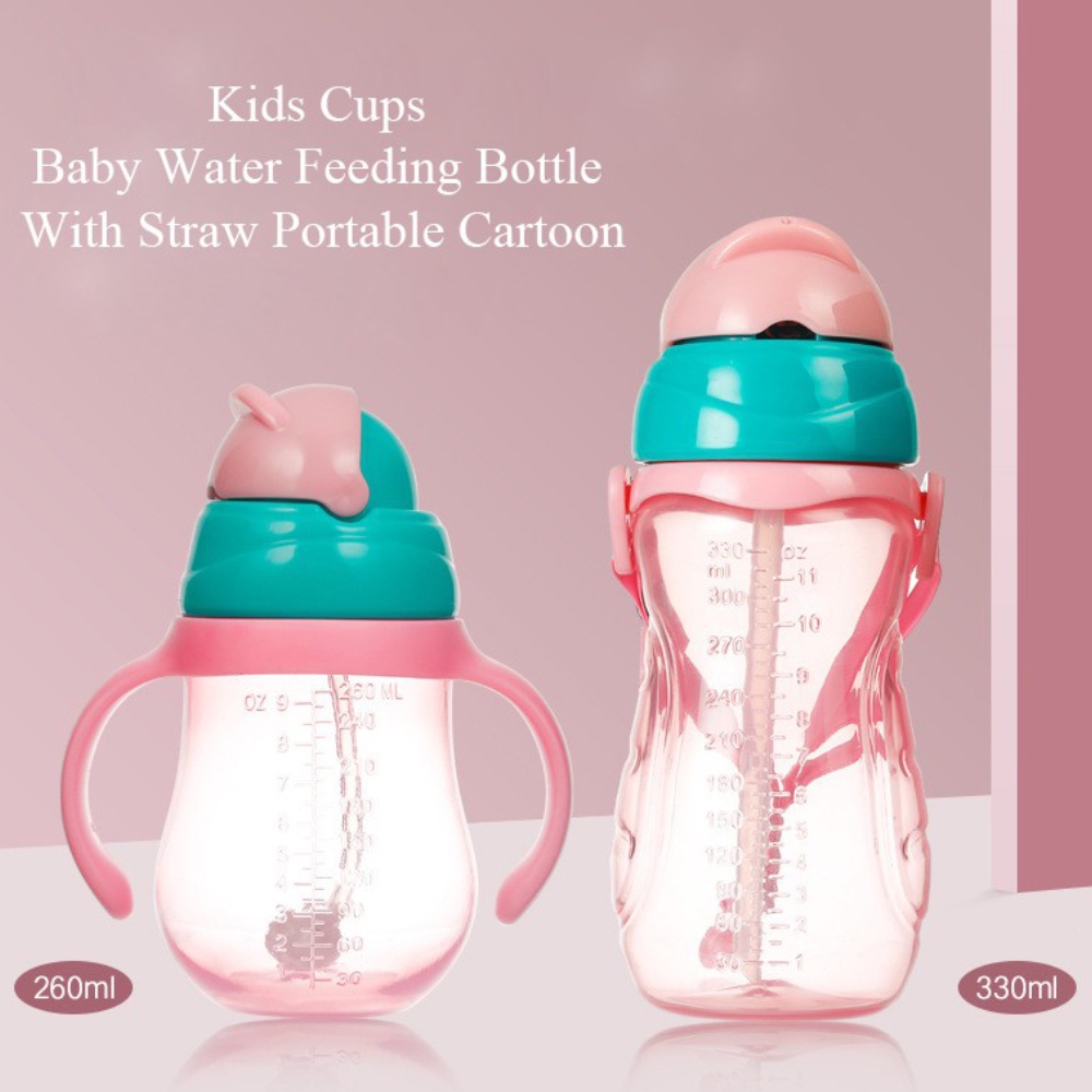 260/330ML Baby Straw Cup For Kids Water Tumbler Drinking Bottle for