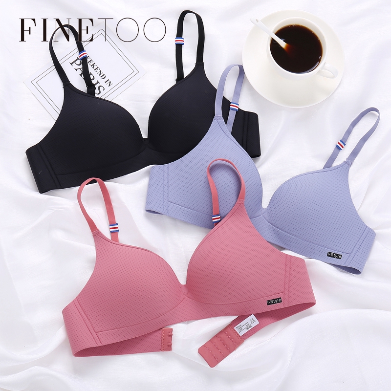Finetoo Seamless Underwear Girl's Small Chest Super Gathered No Steel Ring Bra  Adjustment Type Sexy Breathable Thin Cup
