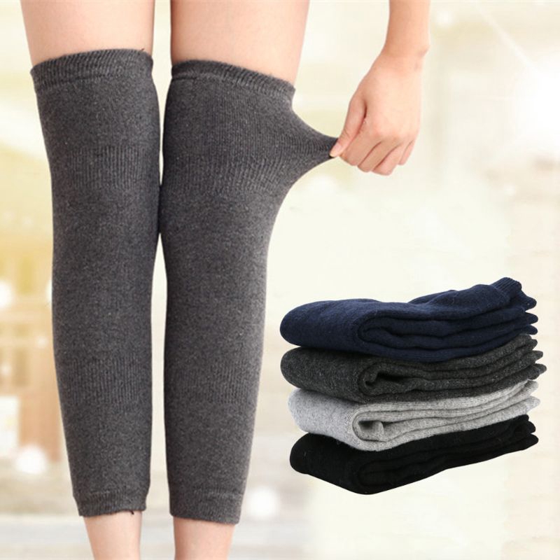 OMG Womens Mens Cashmere Wool Knee Warmers Leg Warm Thigh High Socks Legging