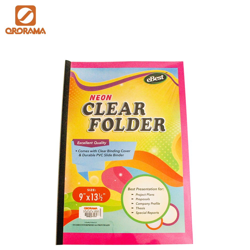 Clear Folder Binding Cover and Durable PVC Slide Binder Long Clear