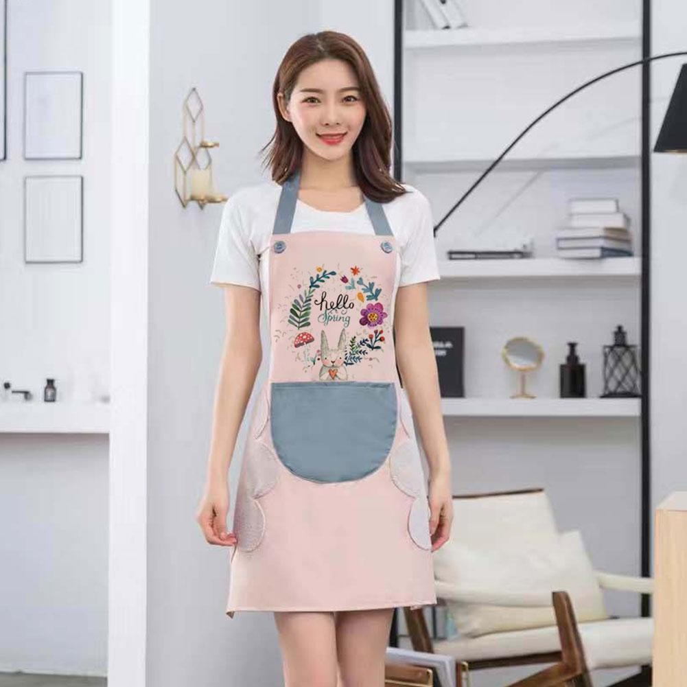 Apron Waterproof Kitchen Apron Chef Grill Cooking Baking Apron With Big ...