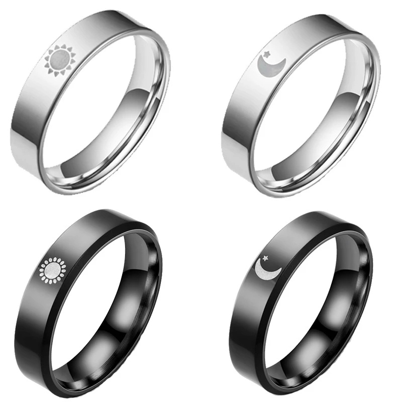 Stainless Steel Men's Ring With Cubic Zirconia - Gothic Style Simple Wedding Band, Gift For Him, Valentine's Day Or Party 2 thumbnail image
