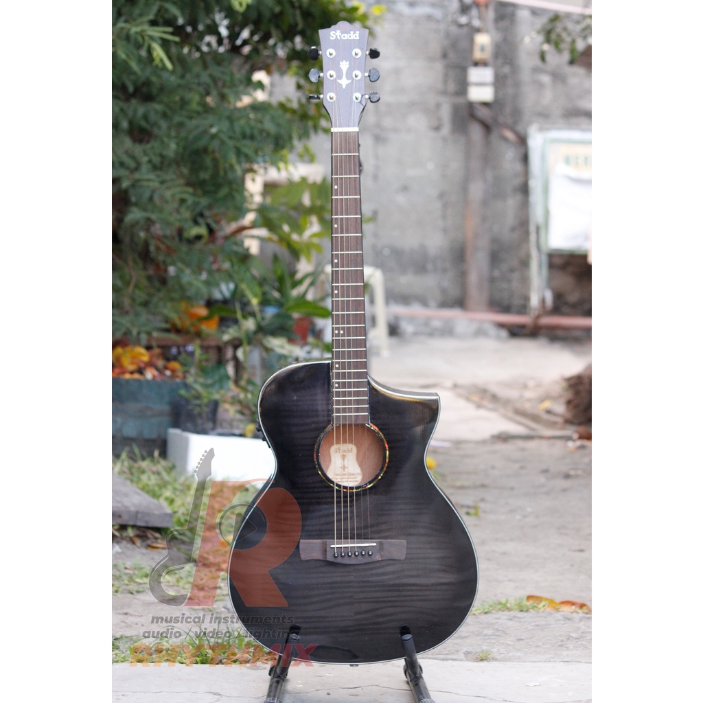 Stadd Hercules Acoustic Guitar with Built in Fishman Pickup Black