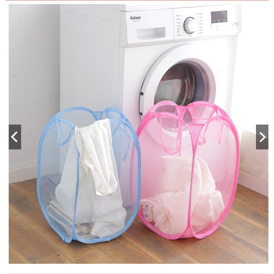 COD Mesh Fabric Foldable Dirty Clothes Washing Laundry Basket | Shopee ...