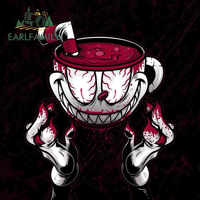 EARLFAMILY 13cm x 10.9cm for Cuphead Zombie Car Sticker Camper Vinyl
